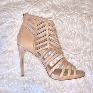 Gianni Bini Leuca Caged Leather Heels, 10M